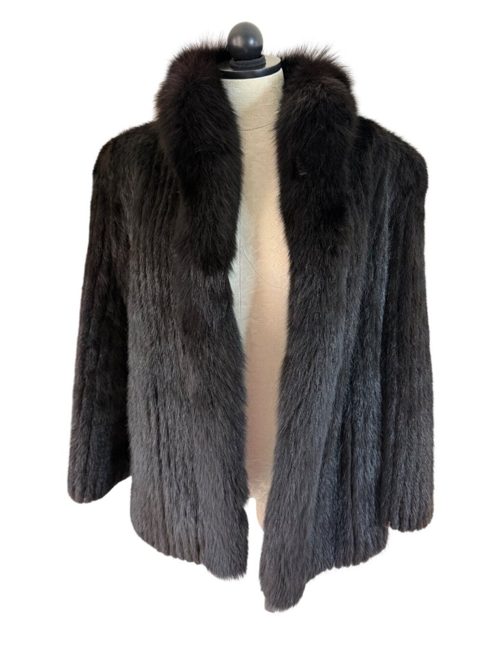 SFC Scandanavian Fur Company Womens Jacket Natural Mink/Dyed Fox Size M Vintage
